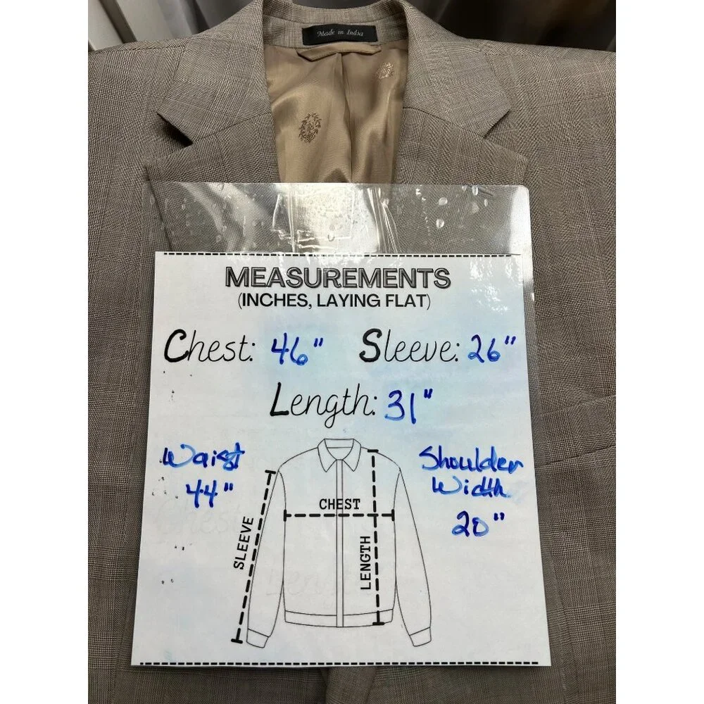 Lauren Ralph Lauren Men’s Blazer 44R Gray‎ Wool Glen Plaid Classic Jacket Preppy